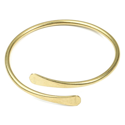 Brass Hammered Bracelet Raw Brass Bracelet Brass Wire Etsy