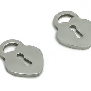 Stainless Steel Lock Earring Charms - Stainless Steel Lock Pendant - Jewelry Making Supplies - 12.02x9.2x0.93mm - SS1302