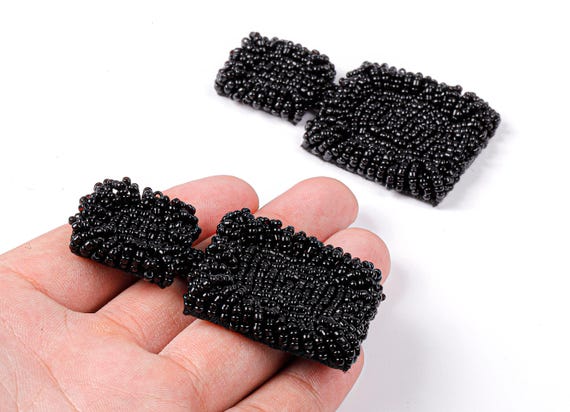Beaded Square Earring Charms - Japanese Beads - Handmade Beaded Pendant - Earring Accessories - Jewelry Supplies -72x40x7.5mm - TH1057B