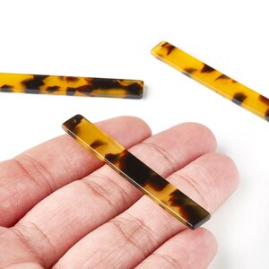 Acetat Stick & Bar Charms - Sköldpaddsskalörhänge - Stickörhängen och hänge - Smyckestillbehör - Färgkod: A02 - 59x7x2.5 mm - AC1049AA