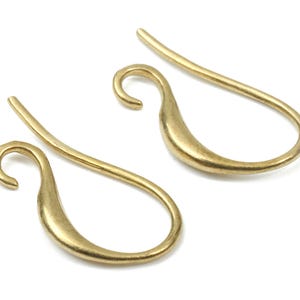 24pcs Brass Earring Hooks - Raw Brass Earring Wires - Brass Ear Hooks Findings - Jewelry Supplies - 17.7x9.29x2.05mm - PP2893 image 2