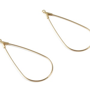 2 PCS 20 x 8 mm gold plated over brass EBF0044 - G supply for girls earring Big French Hook Earwire