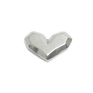 Stainless Steel Heart Charms - Faceted Heart Charm - Minimalist Heart Charm - Romantic Stainless Steel Jewelry - 18.52x13x3.89mm - SS2070