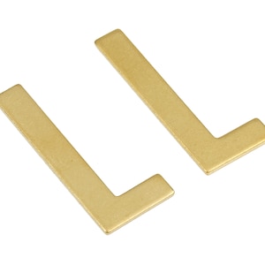 Brass L Blank - Raw Brass Letter L Blank - Brass Letter Wallart Decoration - Brass Alphabet L Blank - 30.19x12.86x1.32mm - PP2740