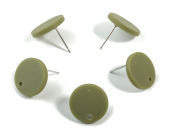 Acryl Mini Runde Ohrstecker - Matte Kreis Ohrringe - Schmuckzubehör - Farbcode: A476 - 14,64x14,64x2,17mm - AC1888C