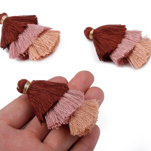 3 Layers Tassel Charms - Tiered Tassel Earrings - Stacked Tassel Pendant - Tiered Tassels for Earrings and Key Chain - 79.7x18.32mm - TS1046