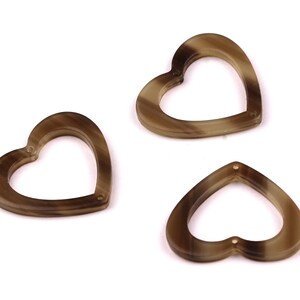 Acetate Heart Charms - Heart Earrings and Pendant - Earring Findings ...