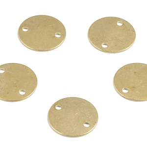 Connettore orecchino componenti rotondi in ottone - Ciondoli cerchio in ottone grezzo - Risultati orecchini - Forniture di gioielli - 11.98x11.98x0.65mm - PP3623