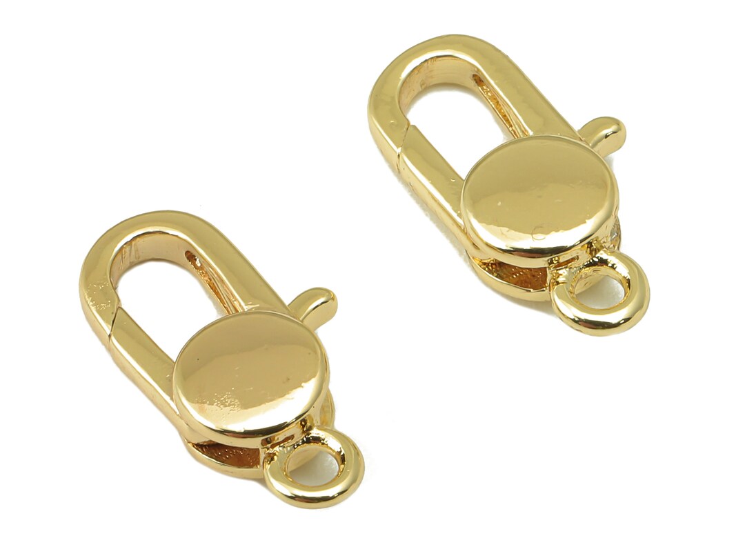 Brass Lobster Clasp Brass Oval Drop Clasps Parrot Closp With Loop 18K Real Gold Plating Jewelry