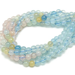 Aquamarine Round Beads 4mm - 15.5 inch - Round Gemstone Beads - Natural Stone Beads  - 4x4mm - NS1478