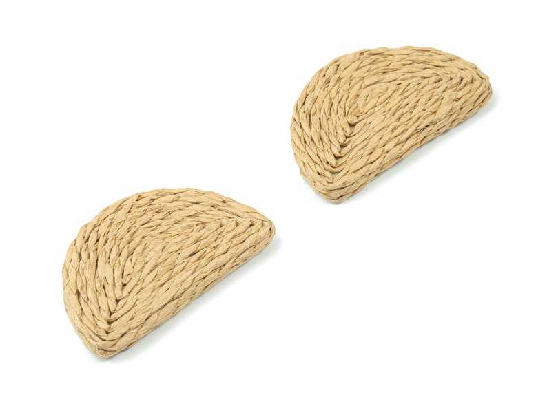 Handwoven Rattan Semi Circle Earrings Half Moon Rattan Etsy