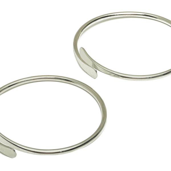 Brass Hammered Bracelet - Brass Adjustable Bracelet - Brass Wire Bangle - Jewelry Supplies - Normal Silver - 64.45x12.5x3.05mm - PP3491S