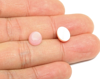 Cabochon ovale di conchiglia da 7,8*9,7 mm - Conchiglia rosa per lavori artigianali - Pietra geometrica per incastonatura - Pietra per la creazione di gioielli - NS2710