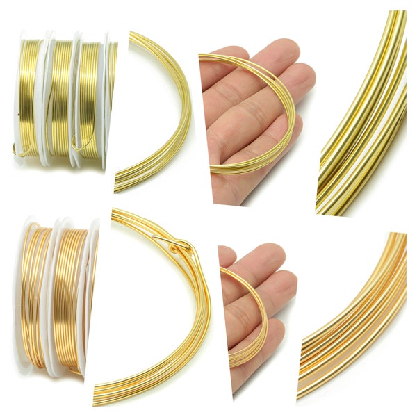 Brass Wire - Wrapping Wire - Bulk Wire Beading - Cord for wrapped charms - Raw Brass/KC Gold - ALL SIZES 18ga 20ga 22ga 24ga 26ga 28ga 30ga