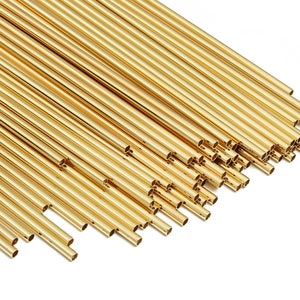 Brass Himmeli Tubes -Brass Himmeli DIY Tube Beads - Geometric Shapes - For Air Plants - 18k Real Gold Plated Brass -3x0.2x275mm- RGP4050-275