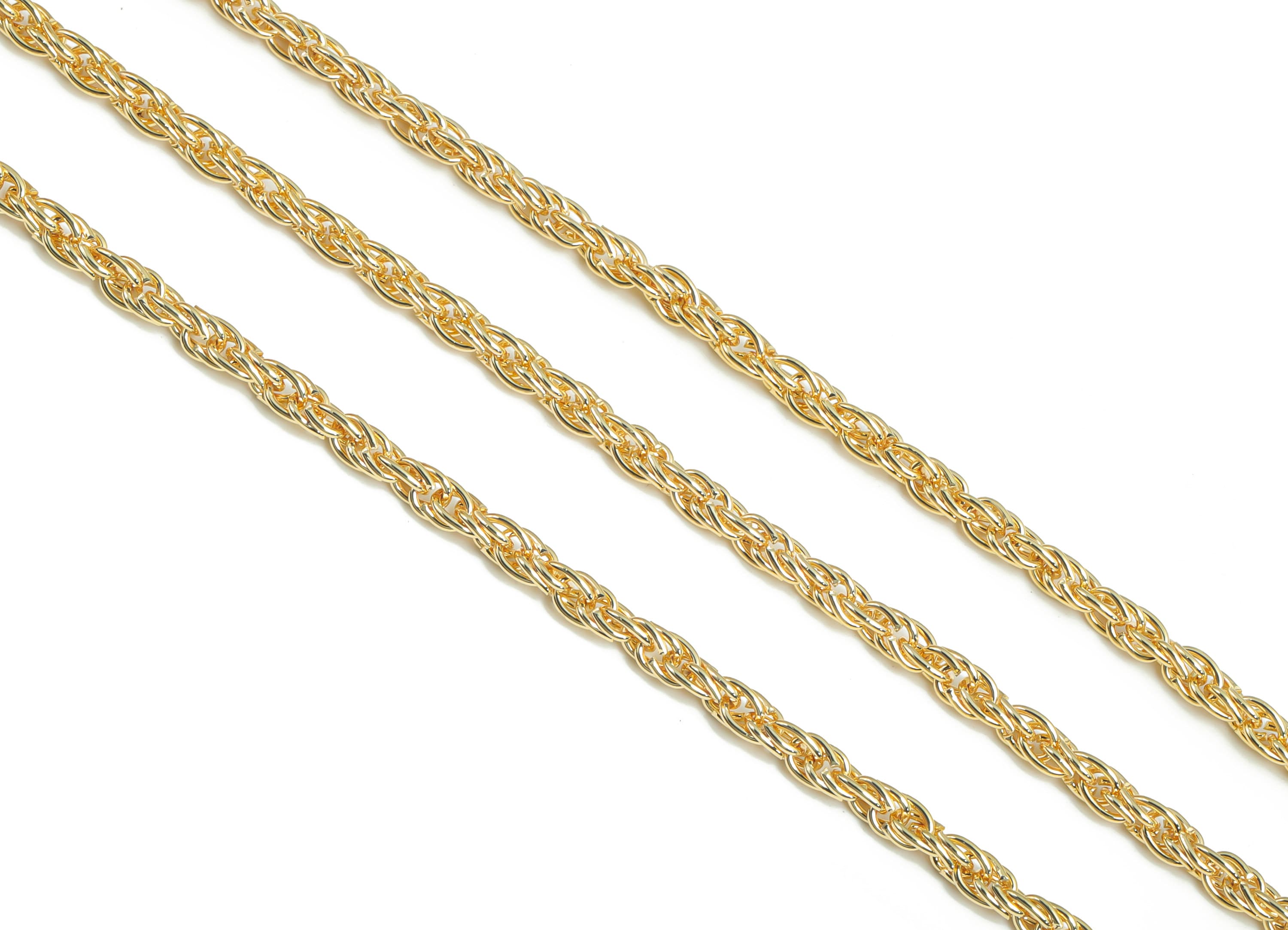 Gold Rope Chain 18K Real Gold Plated Iron Chain 18K Real Etsy