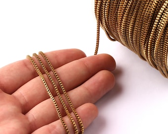 Gold Tone Alloy Square Chain Cube Box Chain 1,9mm Z025 - Etsy