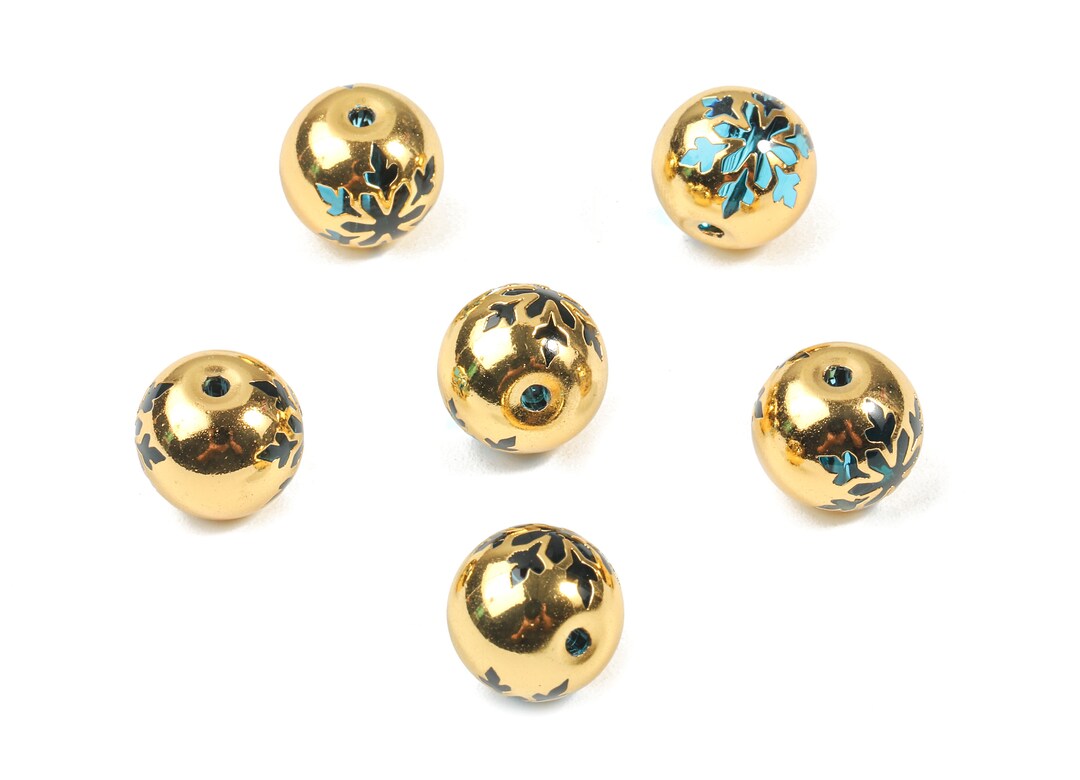 Glass Spacer Ball Beads Copper and K9 Blue Crystal Glass Etsy