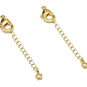 Extender Curb Chain - Extender Safety Clasp - Star Lobster Clasp - Extension Chain - Parrot Clasps -18K Real Gold Plating -74x11x4mm-RGP5565