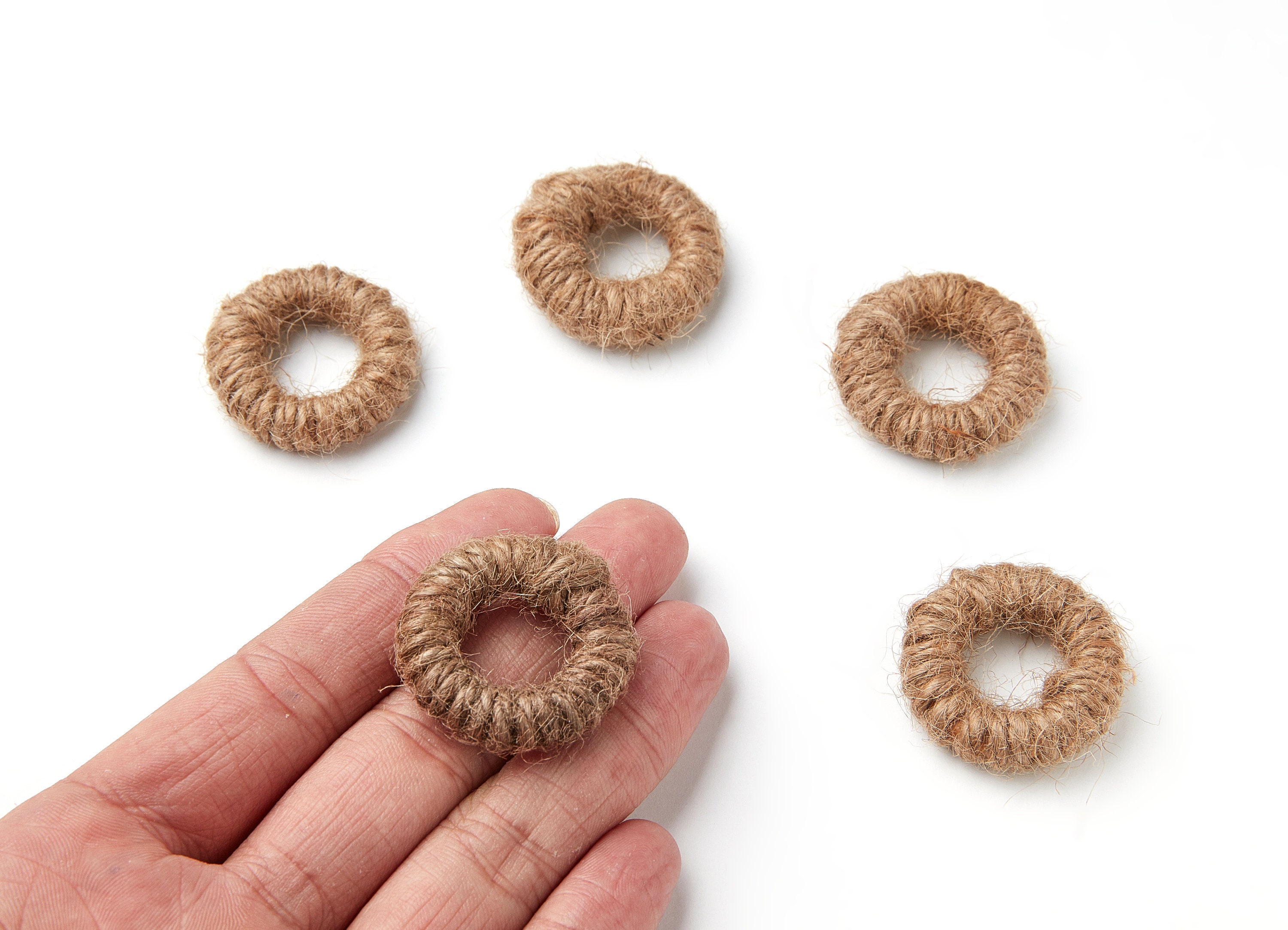 Handwoven Hemp Rope Earrings - Round Shaped Rope Pendants - Hemp Rope ...