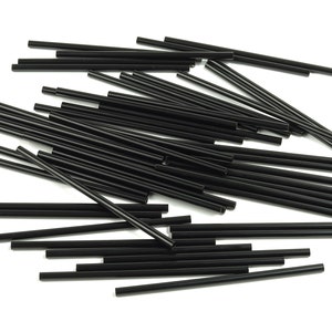 Matte Black Himmeli Tubes - Raw Brass Round Himmeli DIY Tube Beads - Circle Pipes for Geometric - For Air Plants - 2.5x0.2x60mm- PP4569B-60
