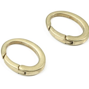 Brass Spring Clasps - Raw Brass Oval Ring - Open Spring Clasp - Clasps Findings - Jewelry Supplies - 23.51x17.58x2.08mm - PP3127