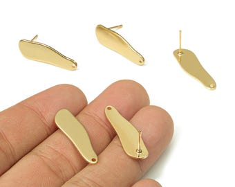 Brass Drop Earring Post - Brass Drop Earring Stud - KC Gold Tone Plated Brass - Jewelry Supplies - 26.45x8x1mm - PP3022