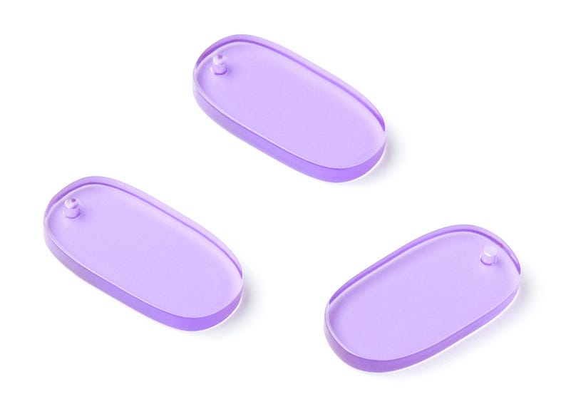 Acrylic Oval Earring Charms - Oval Shaped Pendant - Earring Findings - Jewelry Supplies - Color Code:A72 - 26.7x14x2.6mm - AC1156AD image 3
