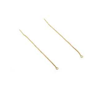 Brass Tassel Earring Stud - Gold Chain Tassel Earring Wire - Brass Chain Tassel Earring Post - 18K Real Gold Plated - RGP3125