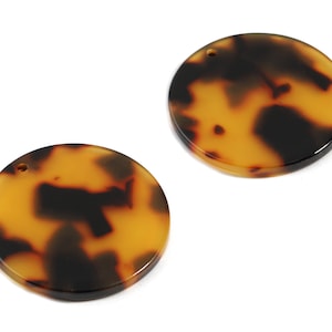 Acetate Round Charms - Tortoise Shell - Round Earrings and Pendant - Jewelry Supplies - Color Code:A01 - 29.67x29.67x2.5mm - AC1639-A01