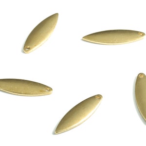 Messing Ellipse Ohrring Charms - Roh messing ovale Ohrringe - Ohrringe - Schmuckzubehör - 17,49x5,08x1,24mm - PP3576