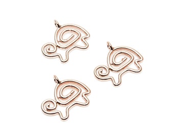 Turtle Shaped Charms- Zinc Alloy Earring Finding - Rose Tone
