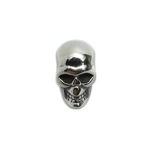Steel Skull Bead - Skull Spacer Bead for Bracelet - Halloween Skull Bead - Silver Skull Beads - Dark Aesthetic Beads - 16x8.72x12mm - SS1575