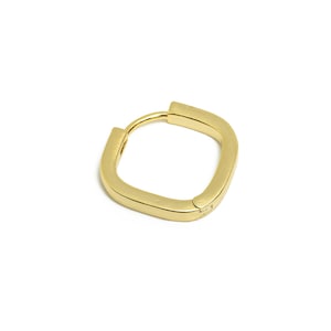 Brass Square Hoop Earring - Gold Huggie Earring for Girls - Square Daily Wear Hoop Earring - 18K Real Gold Plated- 16.1x15.99x2.28mm-RGP9011