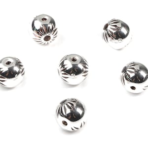 Glass Spacer Ball Beads - Copper And K9 Crystal Glass Beads - 925 Silver Plated Copper - Jewelry Supplies - 12.34x10.93mm - GS1007S