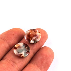 Acetate Coin & Round Charms - Coin and Round Earrings and Pendant - Earring Findings - Color Code: A103 - 14.5x2.5mm - AC1064H