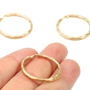 KC Gold Tone Metal Key Rings - Split Rings - Circle Key Rings - Keychain Connectors - Key Ring Findings - 27.64x27.64x1.5mm - PP2855KC image 1