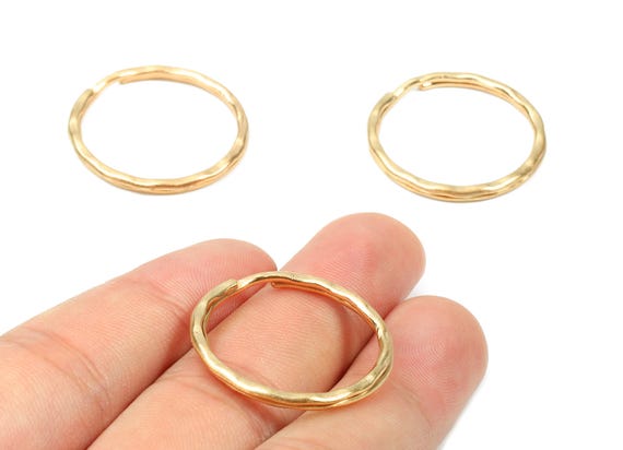 KC Gold Tone Metal Key Rings - Split Rings - Circle Key Rings - Keychain Connectors - Key Ring Findings - 27.64x27.64x1.5mm - PP2855KC
