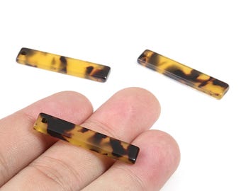 Acetate Stick & Bar Charms - Tortoise Shell Earrings - Stick Earrings and Pendant - Jewelry Supplies - Color Code: A02 - 34x7mm - AC1026F