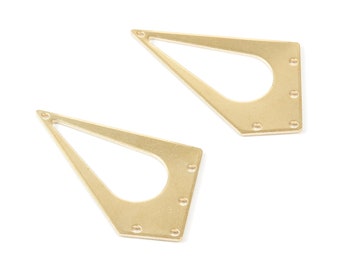 Brass Rhombus Charms - Rhombus Shaped Raw Brass Connector with 5 Holes - Jewelry Supplies - 33.68x23.59x1mm - PP2080
