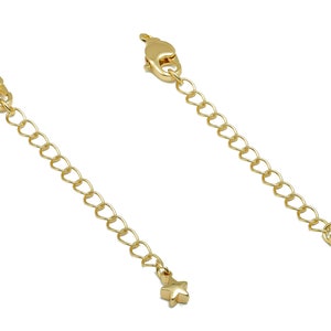 Extender Curb Chain - Extender Safety Clasp - Star Lobster Clasp - Extension Chain - Parrot Clasps - 18K Real Gold Plating -75x7x3mm-RGP5568