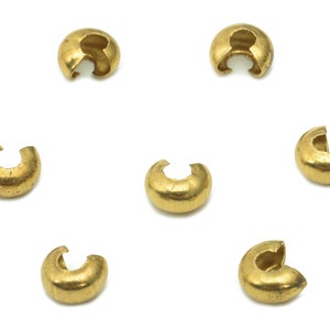 Brass Open Hoop Elevator Lock - Raw Brass Elevator Lock For Chain - Mini C Hoop Bracelet - Stopper Bead - 5.5x4.4x1.3mm - PP8073