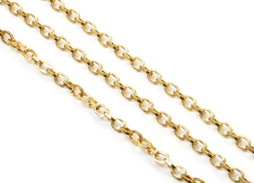 Brass Cable Chain Raw Brass Chain Open Link 0.26 X 0.18 X 0.05 for
