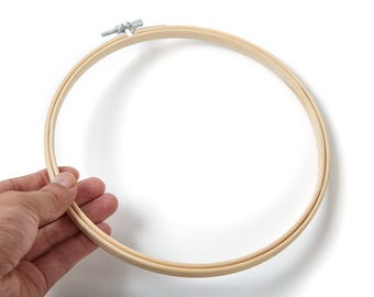 Bastidores de bambú para bordar - Bastidores para punto de cruz - Bastidor redondo de bambú para bordar - Accesorios para bordar - 200x200x7,9 mm - HM1004