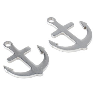 Stainless Steel Anchor Charms - Anchor Earrings and Pendant - Bracelet Pendant - Jewelry Supplies - 17.49x15.01x0.95mm - SS1067