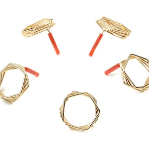 Brass Pentagon Earring Post - Gold Pentagon Stud Earring - Pentagon Wires Earring - Surgical Stud - Jewelry Supplies - 23x4.3x1.5mm - PP3532