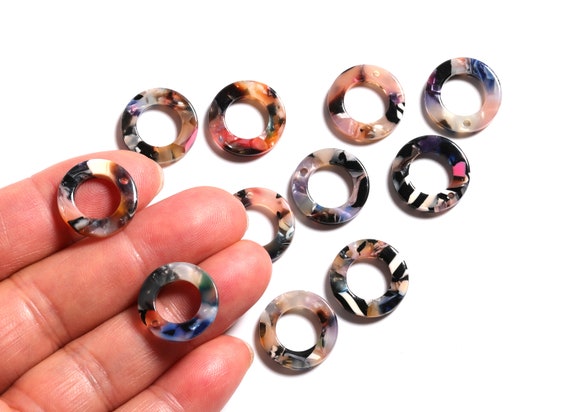 Acetate Coin Earring Charms AC1107-A22 Earring Findings Round Pendant Color Code:A22-16.09x16.09x2.64mm Jewelry Supplys