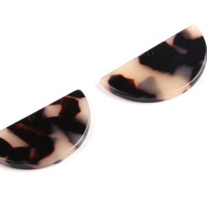 Acetate Semicircle Charms - 1 Hole - Blonde Tortoise Shell Earrings - Semicircle Pendant - Color Code: A06 -  33.5x16.5x2.6mm - AC1006J