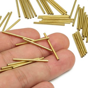Tubos redondos de latón Himmeli - Cuentas de tubo Himmeli de latón crudo para bricolaje - Tubos circulares para formas geométricas - Para plantas de aire - 1,5 x 0,2 x 25 mm - PP4567-25