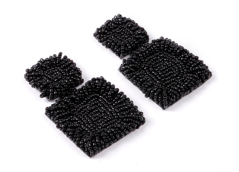 Colgante cuadrado con cuentas para pendientes - Cuentas japonesas - Colgante con cuentas hecho a mano - Accesorios para pendientes - Suministros para joyería - 72x40x7,5 mm - TH1057B imagen 2